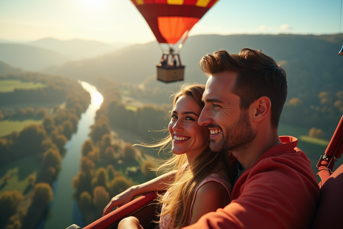 Couple dans la nacelle d